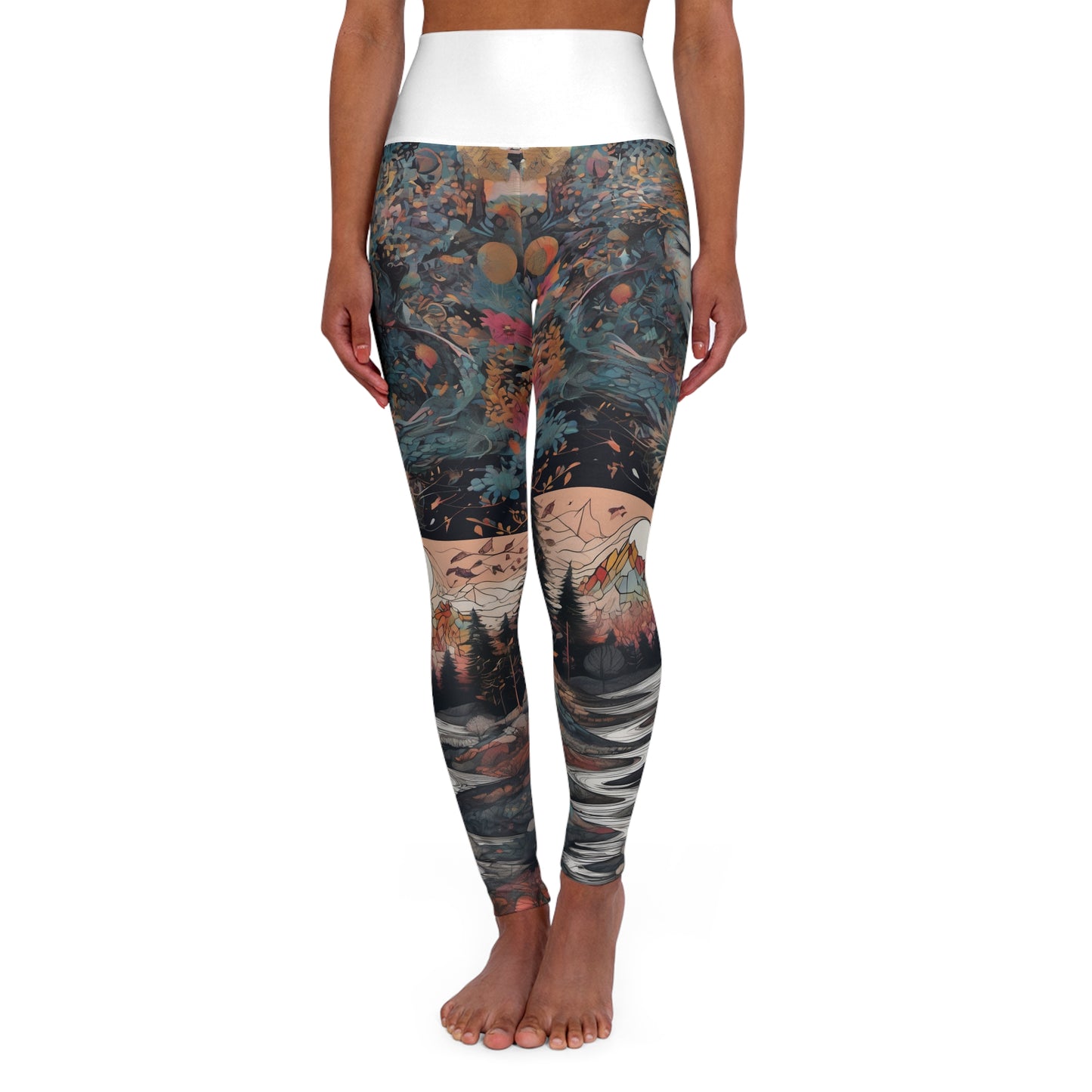 High Waisted Yoga Leggings (AOP)